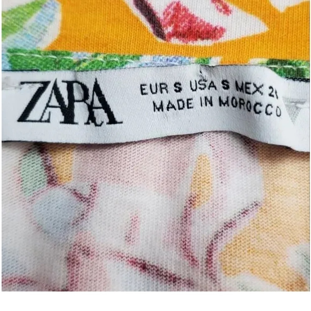 Zara bright & colorful tropical printed mini dress with side cut outs. Small. - Picture 2 of 5
